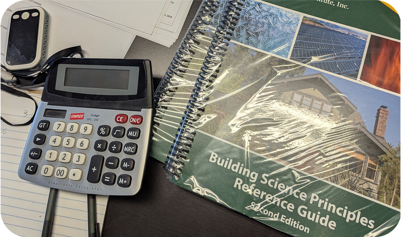 A calculator and book