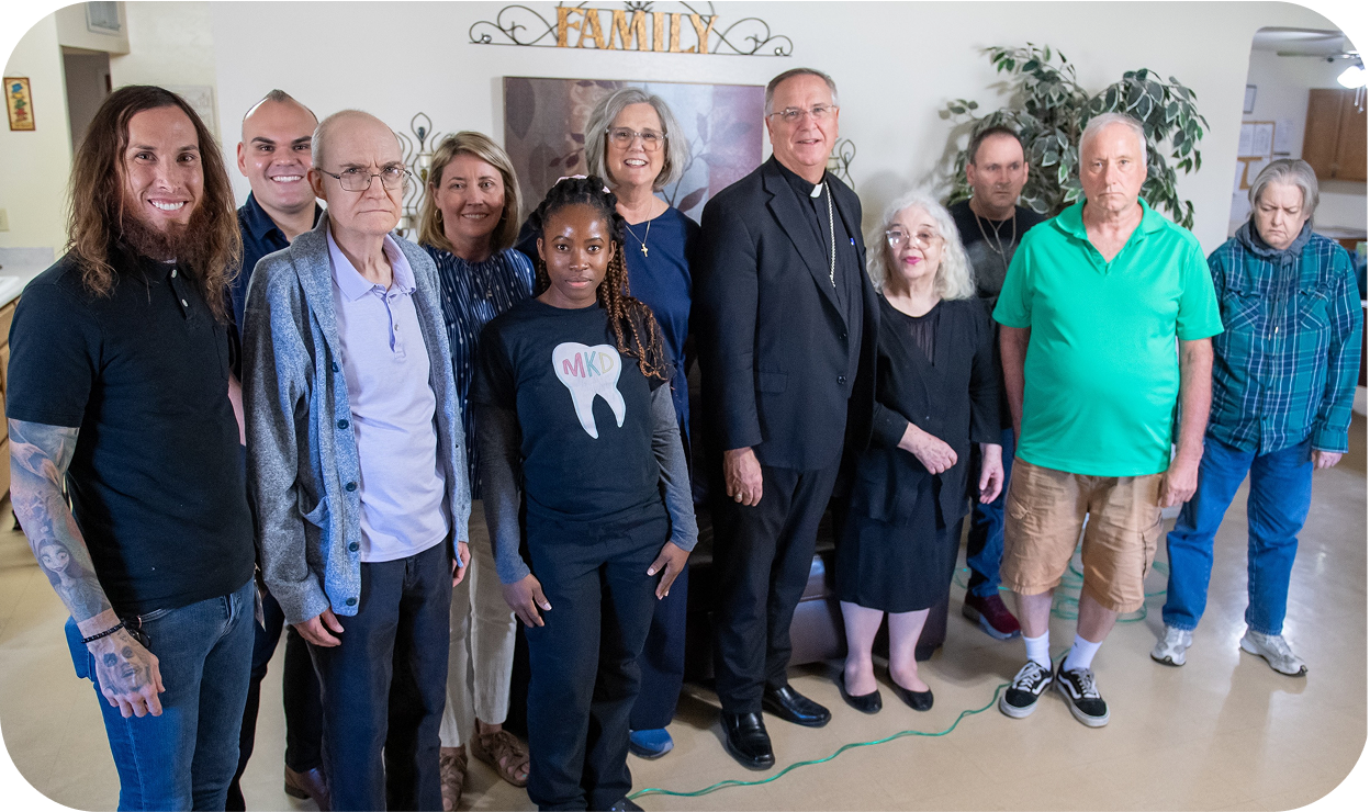 A clinical team posing for a photo together